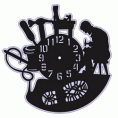 Shoemaker Wall Clock For Laser Cut Free DXF File