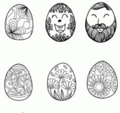 Face Decorated With Easter Eggs Download For Laser Engraving Machines Free CDR Vectors Art