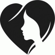 Heart With Girl Download For Laser Cut Free CDR Vectors Art