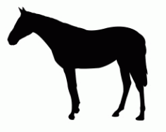 Horse Standing Silhouette Free DXF File