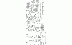 Lokomotiv 1.5mm 3d Puzzle Free DXF File