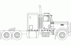 18 Wheeler Truck Free DXF File