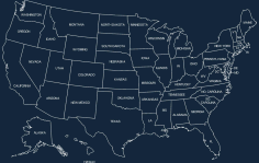 50 States Map Usa Free DXF File