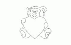 Bear And Heart Free DXF File