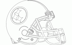 Football Helmet Silhouette White Free DXF File