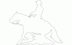 Horse And Rider Silhouette Free DXF File