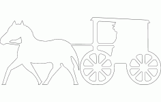 Horse Buggy Silhouette Free DXF File