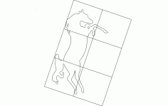Horse Inside Frame Free DXF File
