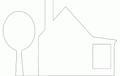 House Silhouette Free DXF File