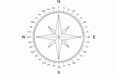 New North Arrow Compass Free DXF File