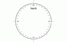 North Arrow Compass 360 Degree Free DXF File