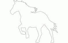 Running Horse Silhouette Free DXF File
