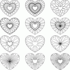 Decorative Heart Pattern For Print Or Laser Engraving Machines Free DXF File