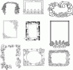 Frames For Engraving For Laser Engraving Machines Free DXF File