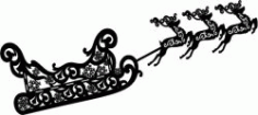 Reindeer And Sleigh For Laser Engraving Machines Free DXF File