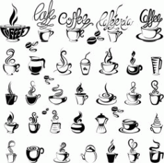 Coffee Icon For Print Or Laser Engraving Machines Free CDR Vectors Art