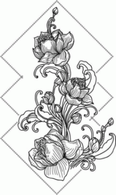 Lotus Ornament For Laser Engraving Machines Free CDR Vectors Art