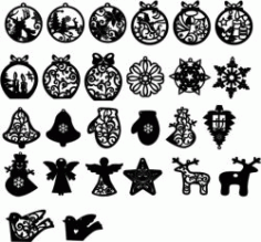 New Year Decoration Toys For Laser Cut Free CDR Vectors Art