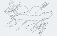 Rose Heart Free DXF File