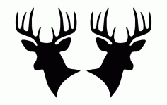 Deer Heads Free DXF File