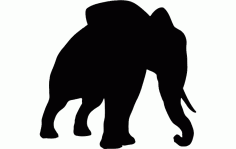 Elephant Silhouette Free DXF File