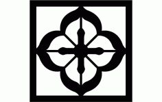 Grille Pattern Flower Free DXF File