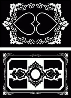 Decorative Frame With Heart Motifs Download For Laser Cut Cnc Free DXF File