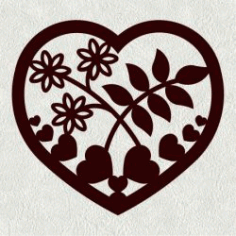 Mussel Heart Weed Flower Download For Laser Cut Cnc Free DXF File