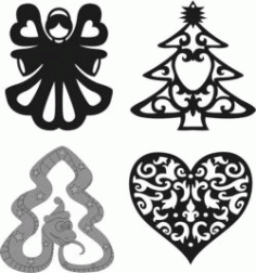 Tree Ornaments Download For Laser Cut Cnc Free DXF File