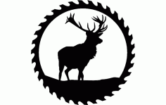 Circular Sawblade Deer Free DXF File