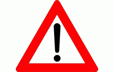 Exclamation Mark Road Sign Free DXF File