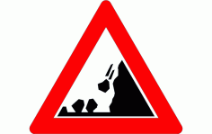 Road Sign Falling Rocks Free DXF File