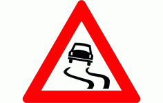Road Sign Slippery Road Free DXF File