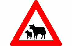 Road Sign Warning Of Sheep On Road Free DXF File