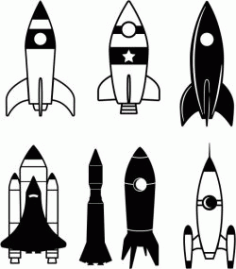 Drawings Images Of Rocket Samples That You Often Meet Free DXF File