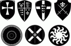 The Shield Symbolizes The Security Force Free DXF File