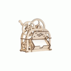 Card Holder Mechanical 3d Wooden Puzzle Box 4 Mm Free DXF File