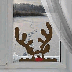 Laser Cutting Deer Window Decor File Free CDR Vectors Art