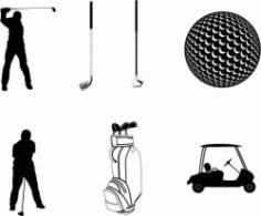 Collection Of Golf Playing Icons Free CDR Vectors Art