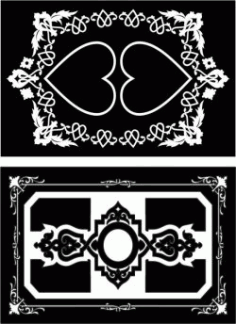 Decorative Frame With Heart Motifs Download For Laser Cut Cnc Free CDR Vectors Art