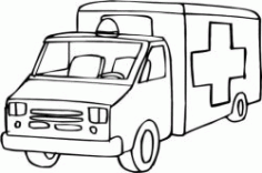 Drawing Of An Ambulance At A Hospital Free CDR Vectors Art