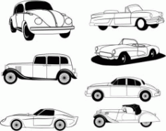 Drawings Of Famous Car Models In History Free CDR Vectors Art