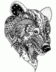 Floral Bear For Print Or Laser Engraving Machines Free CDR Vectors Art