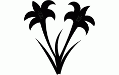 Lillies Flower Free DXF File