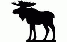 Silhouette Of Moose Free DXF File