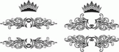 Decorative Crowns Free DXF File