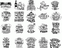 Letters Decorated Pubs Free DXF File