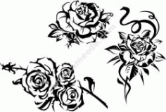 Vector Decorative Rose Free DXF File