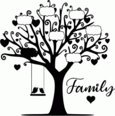 The Tree Shows The Name Of Family Members Download For Laser Cut Plasma Free DXF File