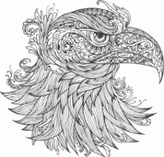 Ornamental Eagle For Print Or Laser Engraving Machines Free CDR Vectors Art